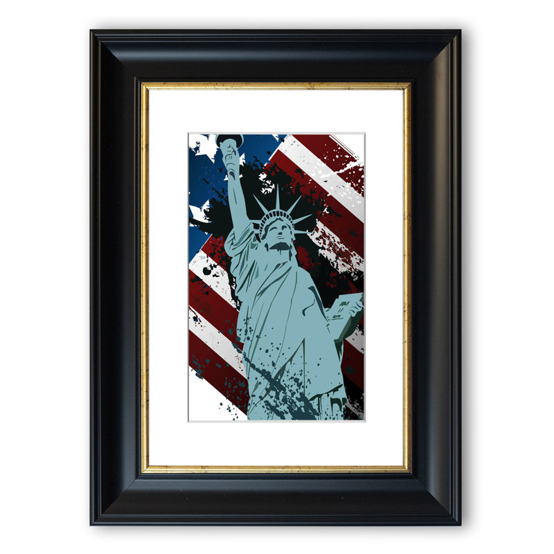 East Urban Home Retro Statue of Liberty Picture Frame Graphic Art